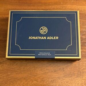 Jonathan Adler Renaissance Navy and Gold Decorative Rectangle Tray